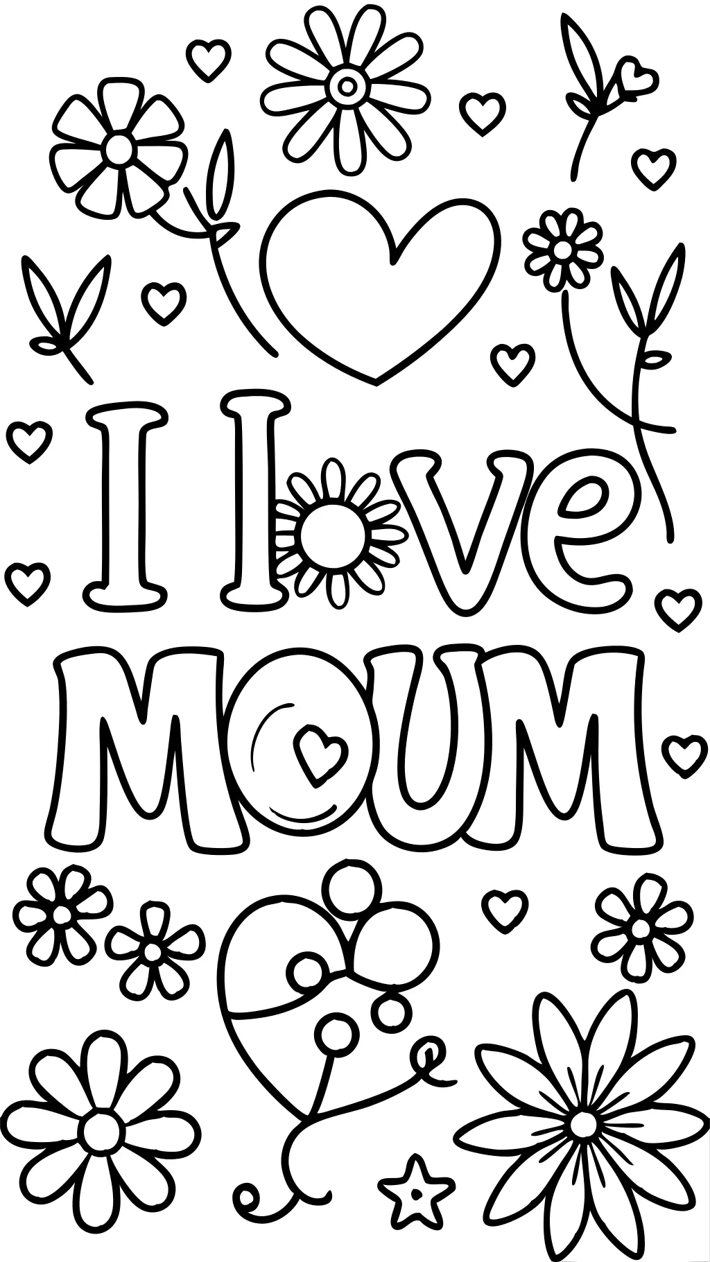 Je t’aime maman coloriage